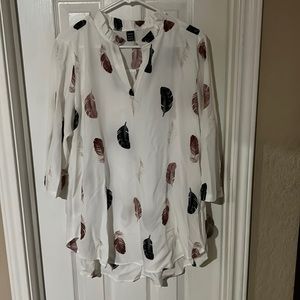 White feather blouse